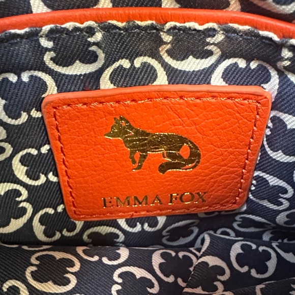 Emma Fox Orange Leather Crossbody Bag With Gold Hardware - Picture 3 of 9